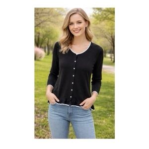 Melrose Chic‎ Ruffled Cardigan Sweater